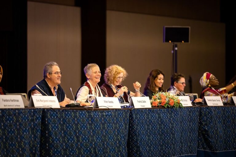 Board Members and Outgoing president of the international confederation of Midwives Dr Franka Cadee (second from leeft)